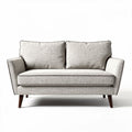 Canapé 2 places en tissu gris clair avec structure en bois 150 x 80 x 85cm