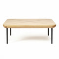 Table basse en bois clair avec pieds en métal noir 120 x 80 x 40cm