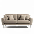 Canapé en tissu beige avec coussins décoratifs dimensions 200 x 90 x 85cm